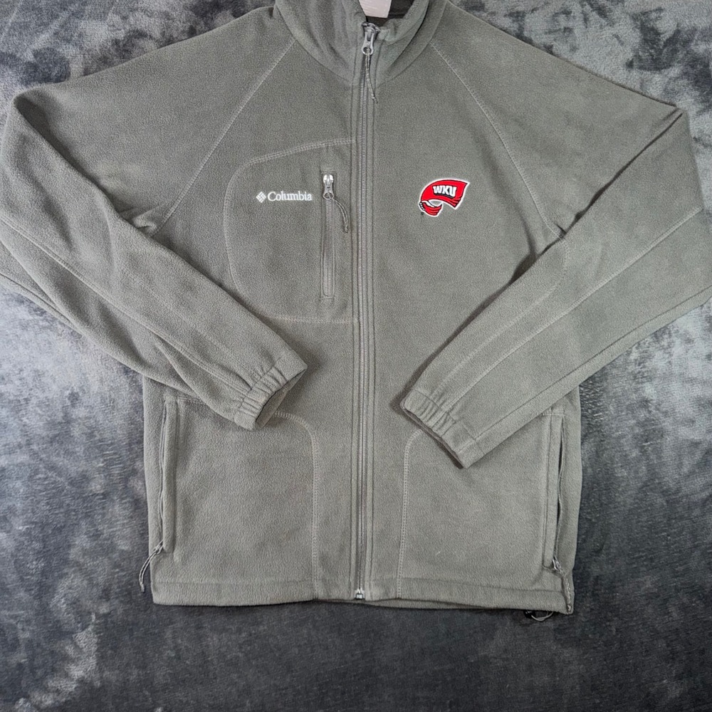Mens Small Columbia Fleece Jacket Western Kentucky WKU Hilltoppers Full Zip Logo